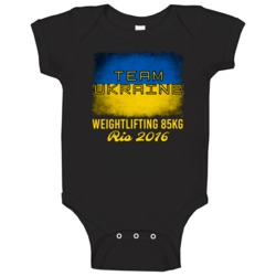 Ukraine Weightlifting 85kg Rio 2016 Olympic Team Flag Baby One Piece Ukraine Weightlifting 85kg Rio 2016 Olympic Team Flag Baby One Piece