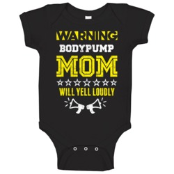 Warning Bodypump Mom Funny Sports And Hobbies Baby One Piece Warning Bodypump Mom Funny Sports And Hobbies Baby One Piece