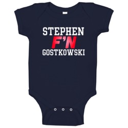 Stephen F'n Gostkowski New England Football Funny Player Baby One Piec Stephen F'n Gostkowski New England Football Funny Player Baby One Piec