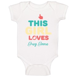 Grey Goose This Girl Loves Drinking Cool Alcohol Party Baby One Piece Grey Goose This Girl Loves Drinking Cool Alcohol Party Baby One Piece