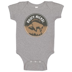 Rusty Nickel Brewing Company Cool Beer Logo Baby One Piece Rusty Nickel Brewing Company Cool Beer Logo Baby One Piece