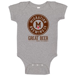 Migration Brewing Company Great Beer Cool Alcohol Logo Baby One Piece Migration Brewing Company Great Beer Cool Alcohol Logo Baby One Piece