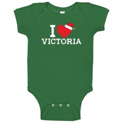 I Heart Love Victoria Christmas Cute Custom Name Family Friend Gift Ba