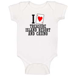 I Heart Treasure Island Resort And Casino Gambling Baby One Piece