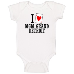 I Heart Mgm Grand Detroit Gambling Baby One Piece