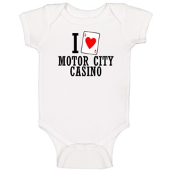 I Heart Motor City Casino Gambling Baby One Piece