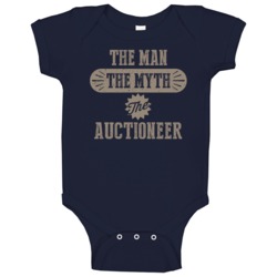 Auctioneer The Man Myth Legend Job Occupation Parody Baby One Piece Auctioneer The Man Myth Legend Job Occupation Parody Baby One Piece