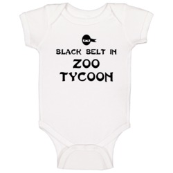 Black Belt In Zoo Tycoon Funny Video Game Baby One Piece Black Belt In Zoo Tycoon Funny Video Game Baby One Piece