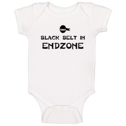 Black Belt In Endzone Funny Video Game Baby One Piece Black Belt In Endzone Funny Video Game Baby One Piece