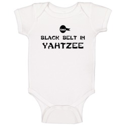 Black Belt In Yahtzee Funny Video Game Baby One Piece Black Belt In Yahtzee Funny Video Game Baby One Piece