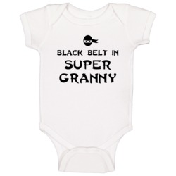 Black Belt In Super Granny Funny Video Game Baby One Piece Black Belt In Super Granny Funny Video Game Baby One Piece