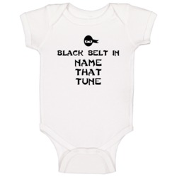 Black Belt In Name That Tune Funny Video Game Baby One Piece Black Belt In Name That Tune Funny Video Game Baby One Piece