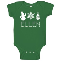 Ellen Snowman Snowflake Christmas Tree Cute Name Holiday Gift Baby One Ellen Snowman Snowflake Christmas Tree Cute Name Holiday Gift Baby One