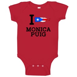 I Love Monica Puig Puerto Rico Tennis Olympics Baby One Piece I Love Monica Puig Puerto Rico Tennis Olympics Baby One Piece