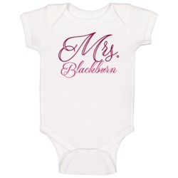 Mrs Blackburn Last Name Funny Baby One Piece Mrs Blackburn Last Name Funny Baby One Piece