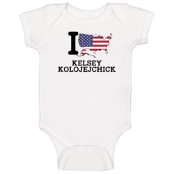 I Love Kelsey Kolojejchick Usa Field Hockey Olympics Baby One Piece I Love Kelsey Kolojejchick Usa Field Hockey Olympics Baby One Piece