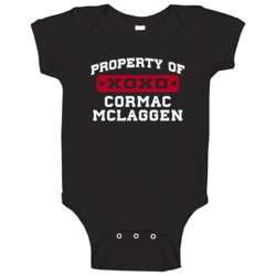 Property Of Cormac Mclaggen Popular Book Character Baby One Piece Property Of Cormac Mclaggen Popular Book Character Baby One Piece