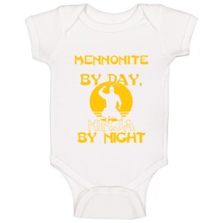Mennonite Ninja By Night Religious Christian Cool Church Baby One Piec Mennonite Ninja By Night Religious Christian Cool Church Baby One Piec