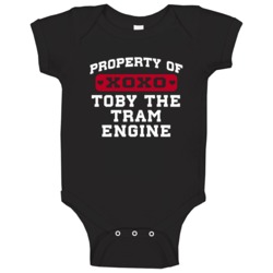 Property Of Toby The Tram Engine Popular Book Character Baby One Piece Property Of Toby The Tram Engine Popular Book Character Baby One Piece
