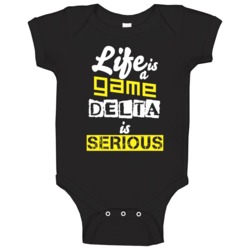 Delta Delta Burke Delta Bishop Tv Show Serious Funny Baby One Piece Delta Delta Burke Delta Bishop Tv Show Serious Funny Baby One Piece
