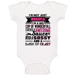 Not Just Makayla Wonderful Awesome Custom Name Mothers Day Baby One Pi Not Just Makayla Wonderful Awesome Custom Name Mothers Day Baby One Pi