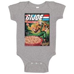 Gi Joe Action Stars Retro 80s Cereal Baby One Piece Gi Joe Action Stars Retro 80s Cereal Baby One Piece