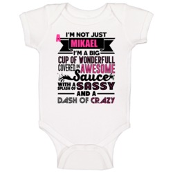 Not Just Mikaela Wonderful Awesome Custom Name Mothers Day Baby One Pi Not Just Mikaela Wonderful Awesome Custom Name Mothers Day Baby One Pi