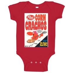 Corn Crackos Retro 80s Cereal Baby One Piece Corn Crackos Retro 80s Cereal Baby One Piece