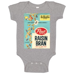 Raisin Bran Retro 80s Cereal Baby One Piece Raisin Bran Retro 80s Cereal Baby One Piece