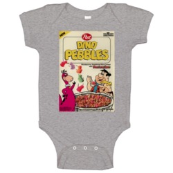 Dino Pebbles 90s Flinstone Cereal Baby One Piece Dino Pebbles 90s Flinstone Cereal Baby One Piece