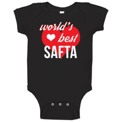 World's Best Safta Hebrew Grandmother Baby One Piece World's Best Safta Hebrew Grandmother Baby One Piece