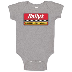 Rallys Burgers Logo Baby One Piece Rallys Burgers Logo Baby One Piece