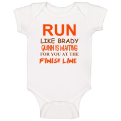 Brady Quinn Sports Run Loves Baby One Piece Brady Quinn Sports Run Loves Baby One Piece