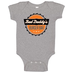 Bad Daddys Burger Bar Restaurant Logo Baby One Piece Bad Daddys Burger Bar Restaurant Logo Baby One Piece