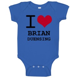 Brian Duensing Kansas Sports I Love Heart Tee Baby One Piece Brian Duensing Kansas Sports I Love Heart Tee Baby One Piece