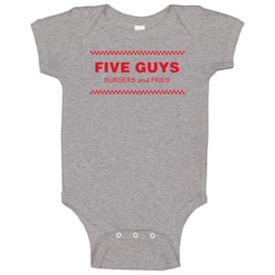 Five Guys Burgers And Fries Restaurant Logo Baby One Piece Five Guys Burgers And Fries Restaurant Logo Baby One Piece