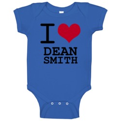 Dean Smith Kansas Sports I Love Heart Tee Baby One Piece Dean Smith Kansas Sports I Love Heart Tee Baby One Piece
