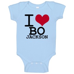 Bo Jackson Kansas Sports I Love Heart Tee Baby One Piece Bo Jackson Kansas Sports I Love Heart Tee Baby One Piece
