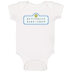 Buttercup Bake Shop New York Bakery Logo Baby One Piece Buttercup Bake Shop New York Bakery Logo Baby One Piece