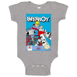 Nintendo Nes Paper Boy Retro 80s Video Game Cover Baby One Piece Nintendo Nes Paper Boy Retro 80s Video Game Cover Baby One Piece