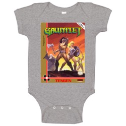 Nintendo Nes Gauntlet Retro 80s Video Game Cover Baby One Piece Nintendo Nes Gauntlet Retro 80s Video Game Cover Baby One Piece