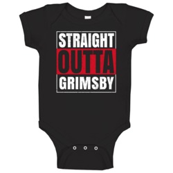 Straight Outta Grimsby England City Grunge Parody Baby One Piece Straight Outta Grimsby England City Grunge Parody Baby One Piece