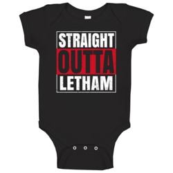 Straight Outta Letham England City Grunge Parody Baby One Piece Straight Outta Letham England City Grunge Parody Baby One Piece