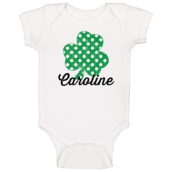 Caroline Lucky Charm Shamrock Cute Irish St Patricks Day Baby One Piec Caroline Lucky Charm Shamrock Cute Irish St Patricks Day Baby One Piec