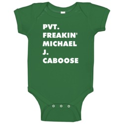 Pvt Freakin' Michael J Caboose Red Vs Blue Tv Character Baby One Piece Pvt Freakin' Michael J Caboose Red Vs Blue Tv Character Baby One Piece