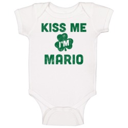 Kiss Me I'm Mario Funny St Patricks Day Irish Beer Drinking Baby One P Kiss Me I'm Mario Funny St Patricks Day Irish Beer Drinking Baby One P