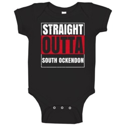 Straight Outta South Ockendon England City Grunge Parody Baby One Piec Straight Outta South Ockendon England City Grunge Parody Baby One Piec