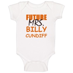 Billy Cundiff Future Mrs Sports Football Cleveland Baby One Piece Billy Cundiff Future Mrs Sports Football Cleveland Baby One Piece