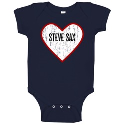 Steve Sax New York Ny Baseball Player Heart Distressed Style Fan Baby Steve Sax New York Ny Baseball Player Heart Distressed Style Fan Baby