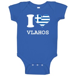 Vlahos I Love Greek Greece Last Name Baby One Piece Vlahos I Love Greek Greece Last Name Baby One Piece